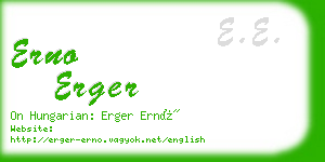 erno erger business card
